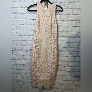 Antonio Melani Pink Lace Midi Dress